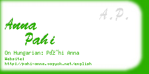 anna pahi business card